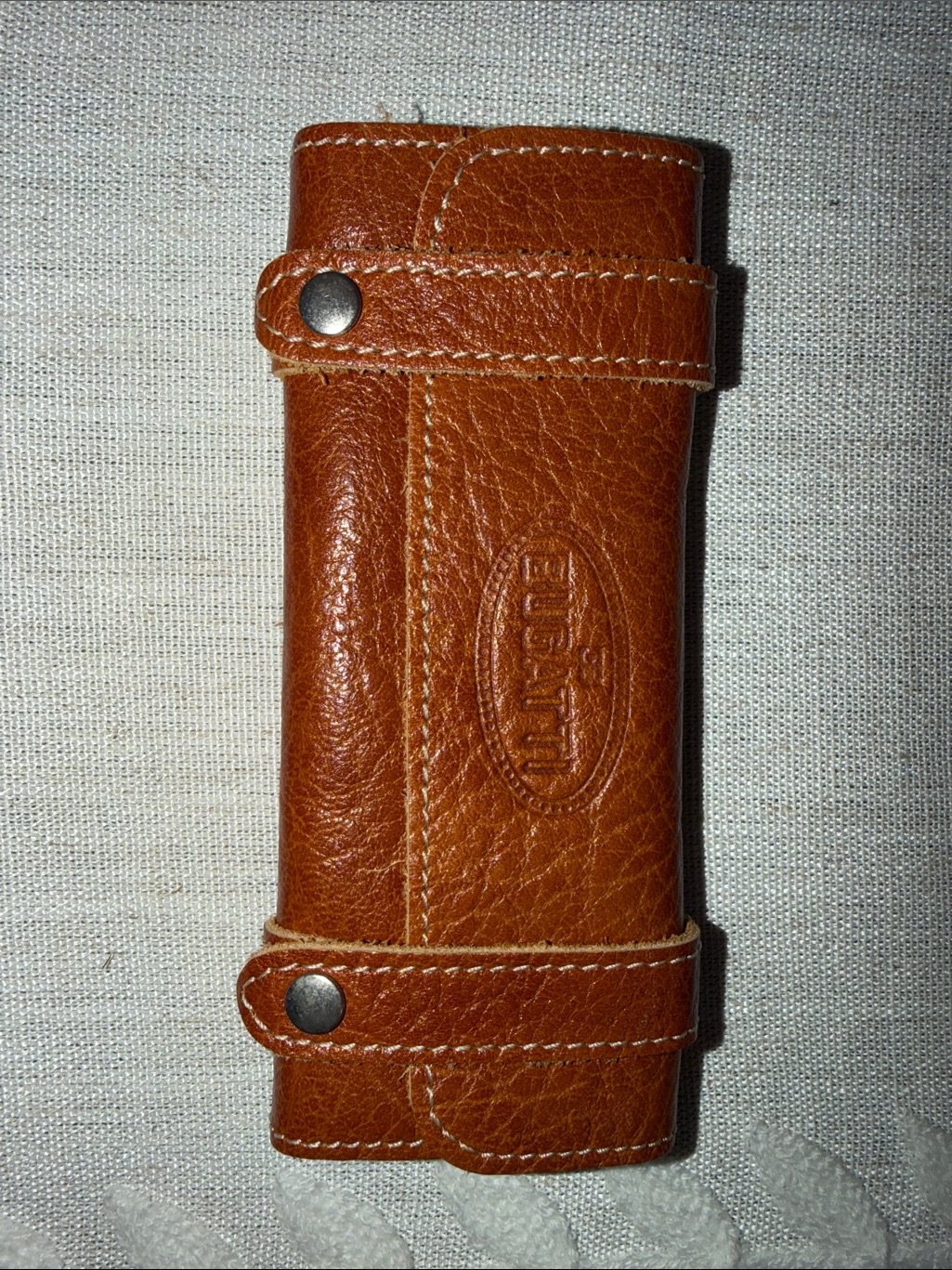Bugatti Vintage Watch Box Pochette Brown Leather